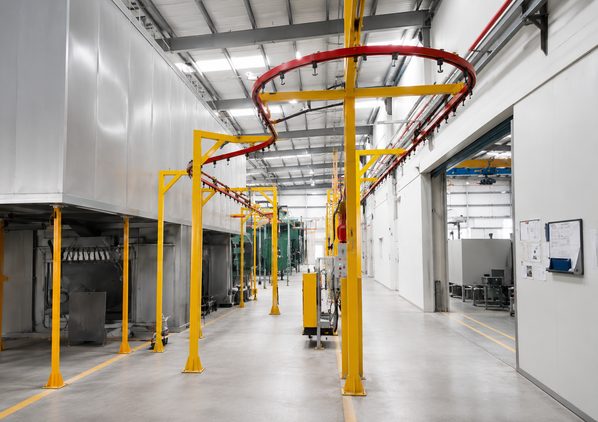DYNOVA down draft paint booth installed in a coating shop