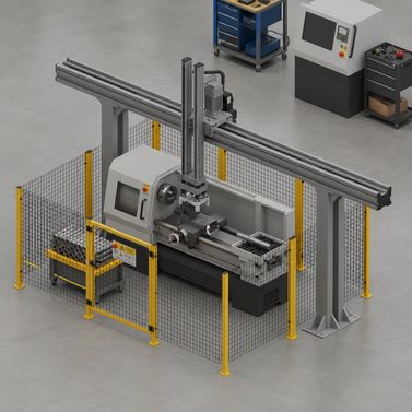 MVTECH gantry with camera vision and laser marking station over a conveyor